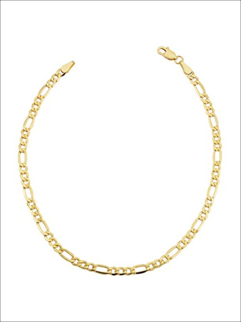 14K Yellow Gold Filled Figaro Link Bracelet 8.5 inch